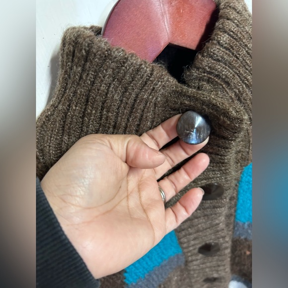 Vtg Chunky oversized cardigan multi colored abstract artsy - Picture 4 of 8